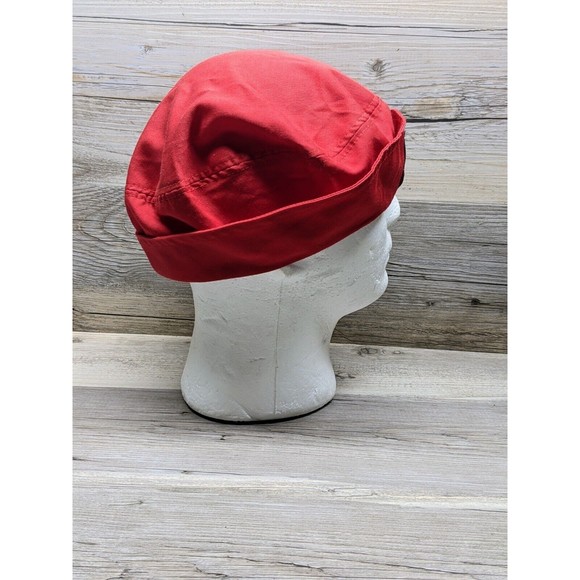 Vintage Red Sportina Cotton Blend Beret Hat Made in Hong Kong - Picture 2 of 7